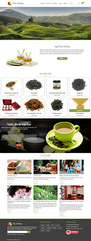 Mẫu website về trà