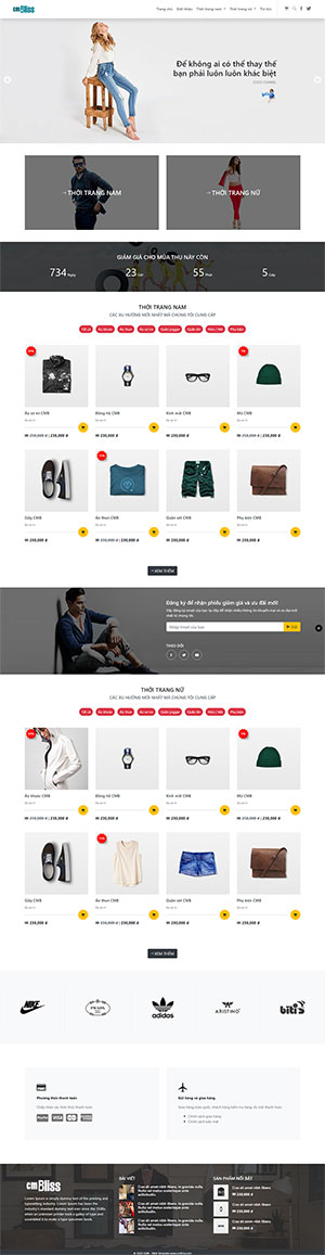 Thiết kế web Shop thời trang