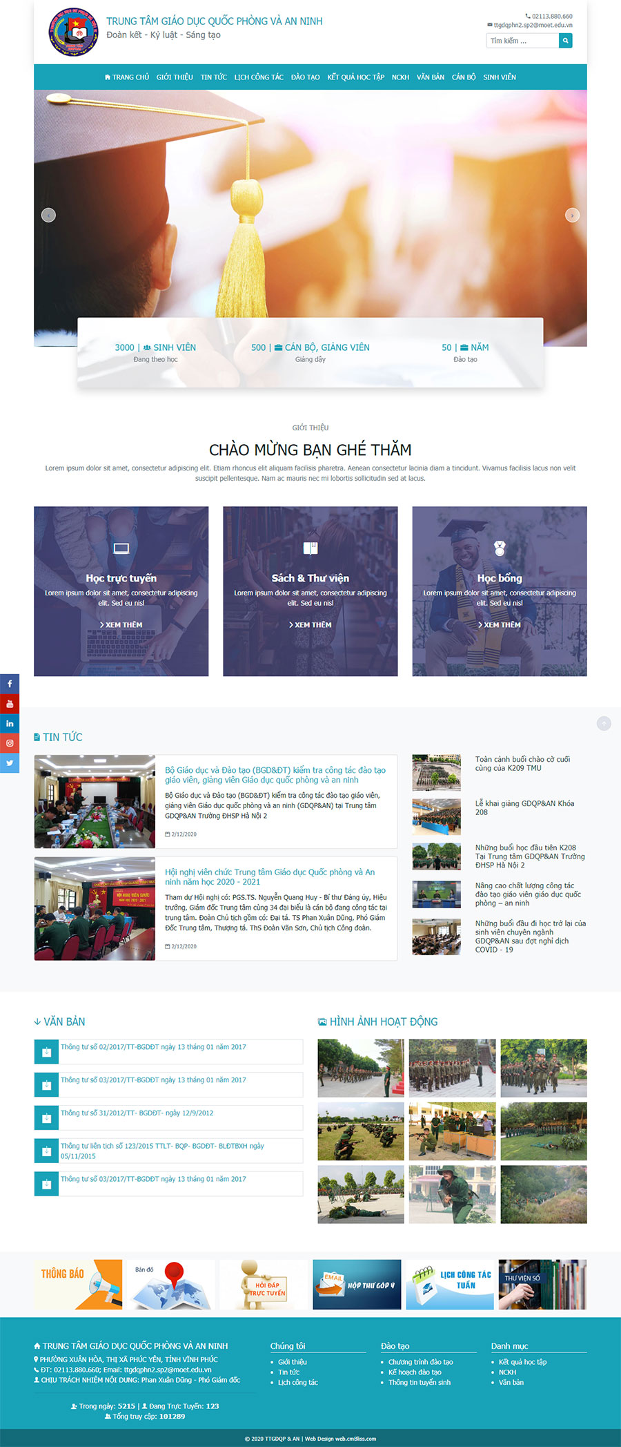 Thiết kế website nội dung quân đội