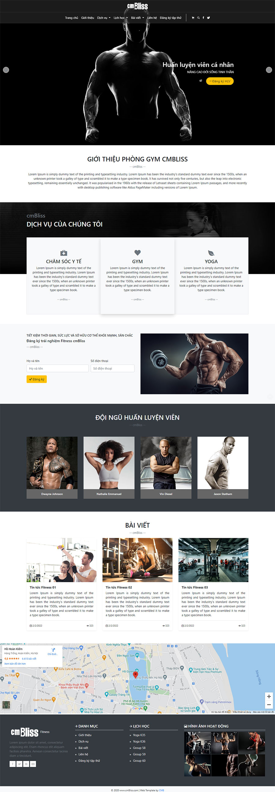 Thiết kế web Gym, Yoga, Fitness