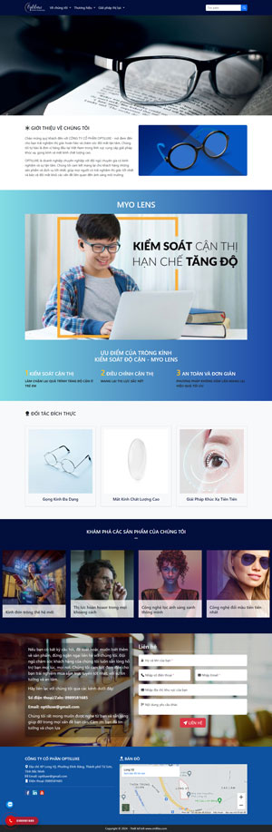 Thiết kế web công ty kính mắt